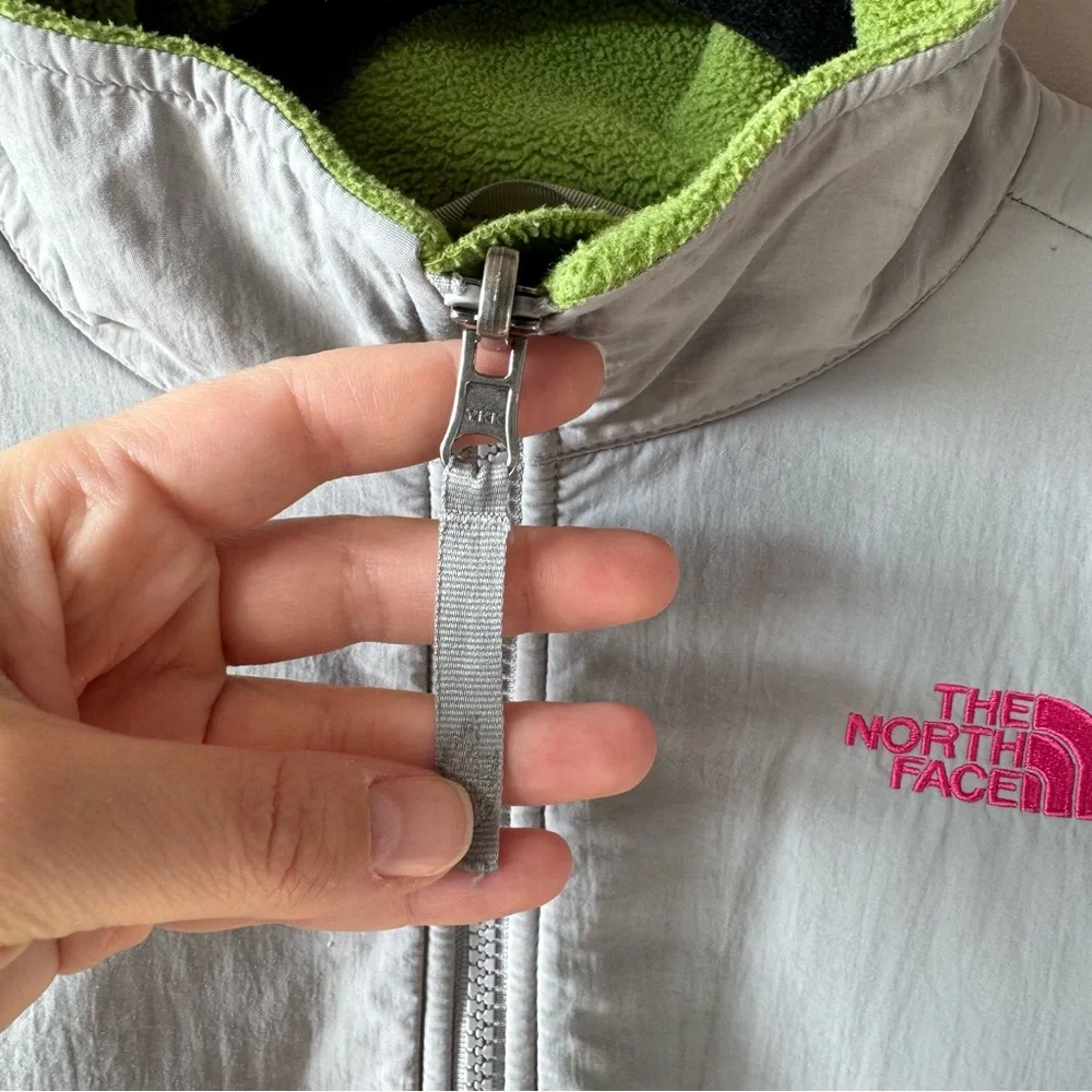 The North Face Kids Green and Gray Denali Full Zip Fleece Jacket Youth XL‎ 18